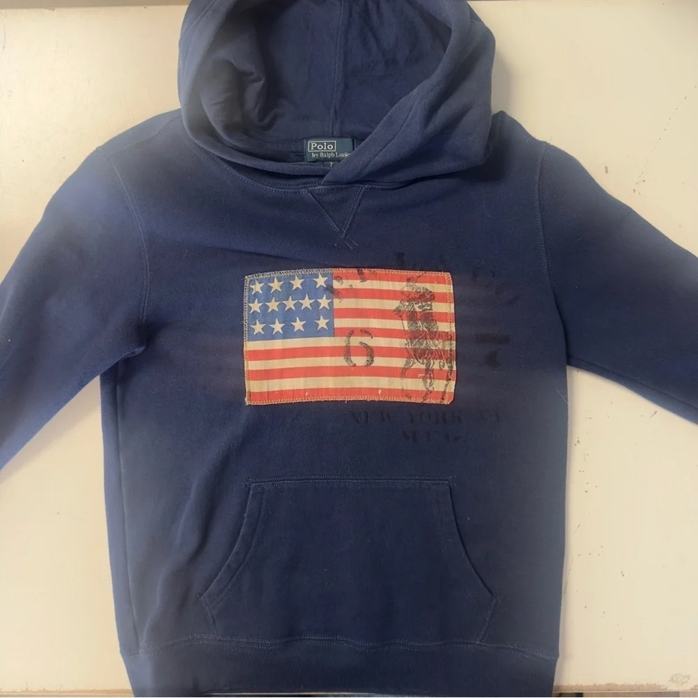 Polo Ralph Lauren American Flag Hoodie Hooded Sweatshirt 4th of July Team USA  7
